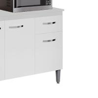 Balcao Com Tampo 150 Cm Gabriela Branco Preto Flex Reajl Moveis Branco Preto Flex - 7