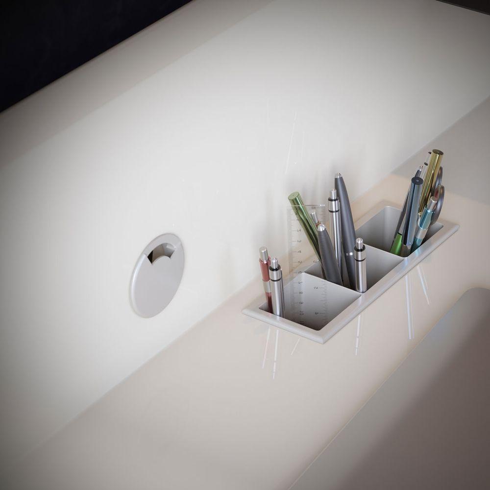 Escrivaninha Mesa Para Computador Job Off White - Imcal Móveis - 3