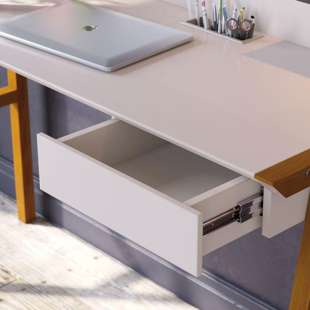 Escrivaninha Mesa Para Computador Job Off White - Imcal Móveis - 4