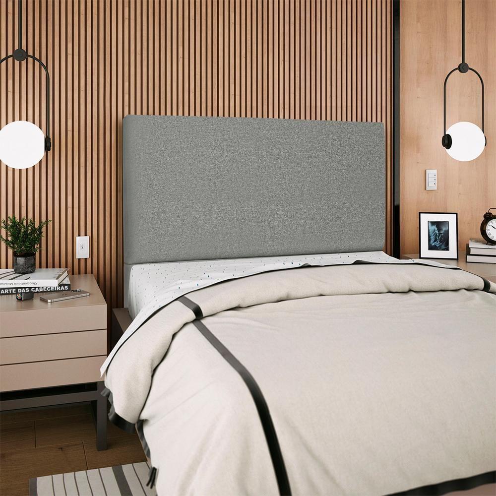 Cabeceira Queen 160 Cm Com Frame Luna Linho Cinza Escuro Artte Cinza Escuro - 8