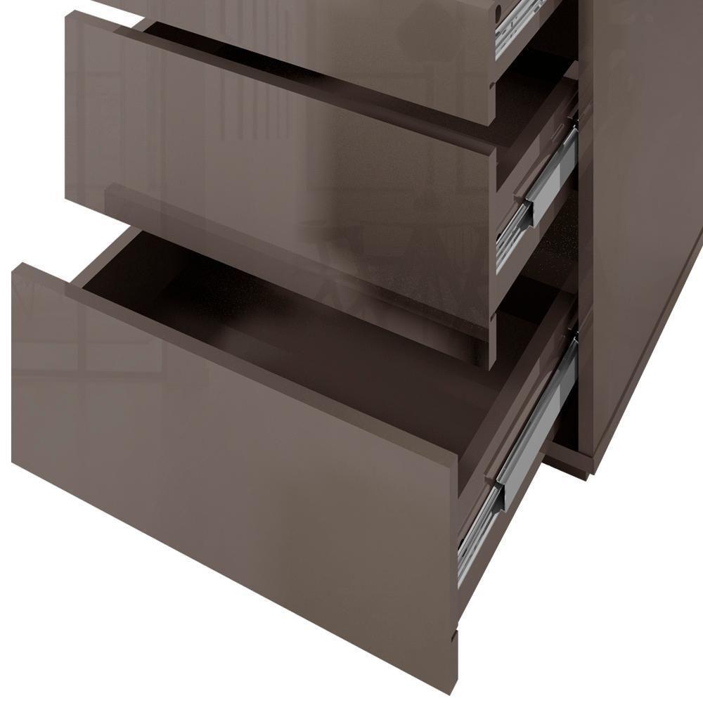 Kit 2 Mesas De Cabeceira 3 Gavetas 010023 Cinza Perola Dcasa Cinza Perola - 6