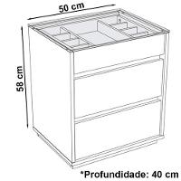 Kit 2 Mesas De Cabeceira 3 Gavetas 010023 Cinza Perola Dcasa Cinza Perola