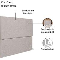 Cabeceira Queen 160 Cm Com Frame Luna Linho Cinza Artte Cinza - 5