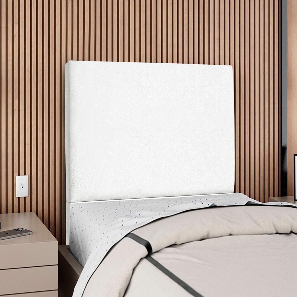 Cabeceira Solteiro 100 Cm Com Frame Luna Suede Branco Artte Branco - 2