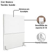 Cabeceira Solteiro 100 Cm Com Frame Luna Suede Branco Artte Branco