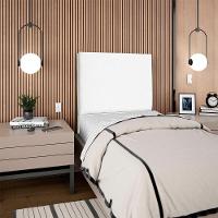 Cabeceira Solteiro 100 Cm Com Frame Luna Suede Branco Artte Branco - 8