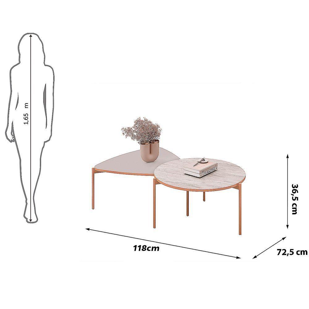 Mesa De Centro Lina E Cleia Sala Hall Moderna Bali Com Bali - 3