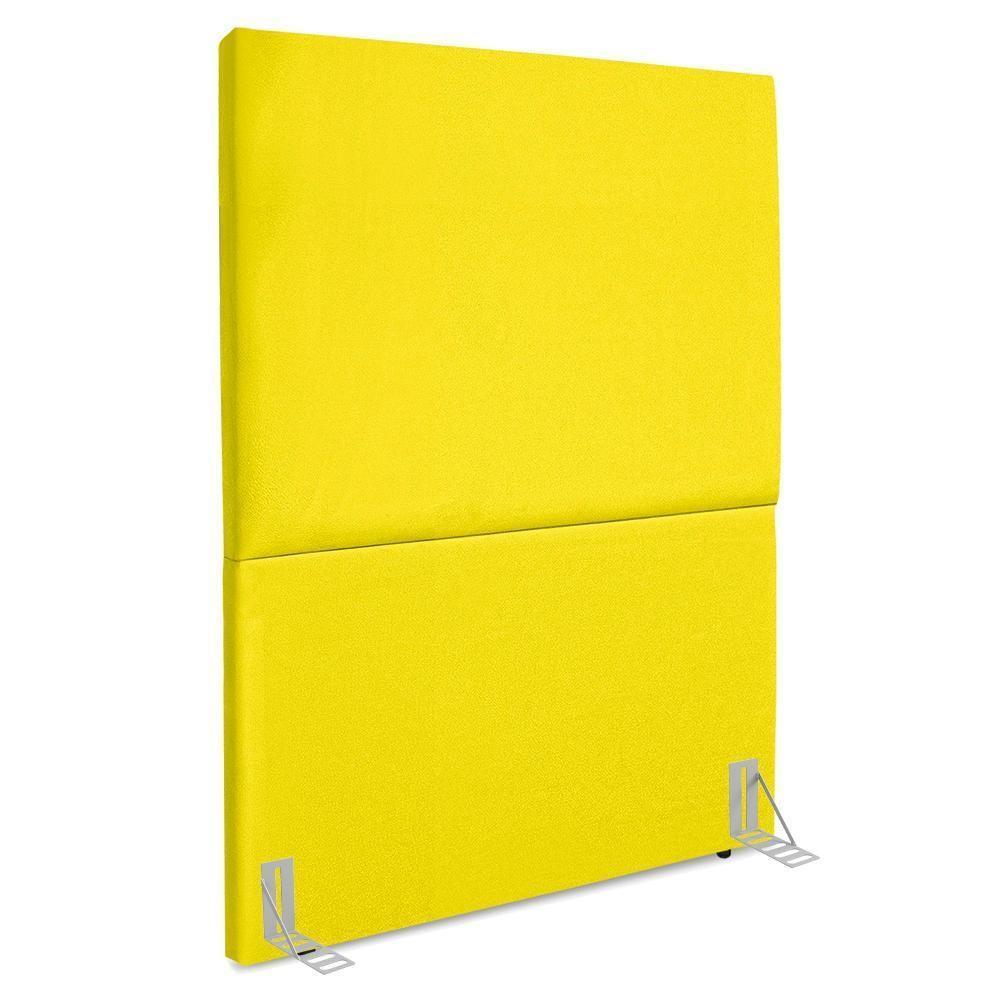 Cabeceira Solteiro 100 Cm Com Frame Luna Suede Amarelo Artte Amarelo - 1