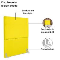 Cabeceira Solteiro 100 Cm Com Frame Luna Suede Amarelo Artte Amarelo