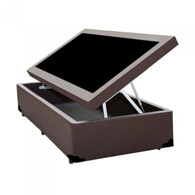 Cama Box Baú Blindado Solteiro Loja Xerife Sintético Marrom 41x88x188