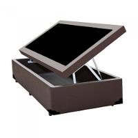 Cama Box Baú Blindado Solteiro Loja Xerife Sintético Marrom 41x88x188 - 1