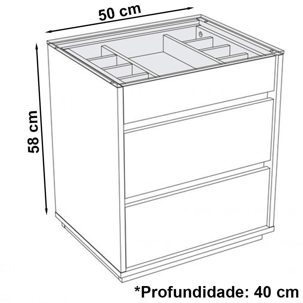Kit 2 Mesas De Cabeceira 3 Gavetas 010023 Branco Dcasa Branco - 4