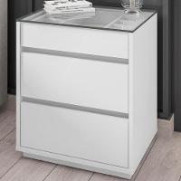 Kit 2 Mesas De Cabeceira 3 Gavetas 010023 Branco Dcasa Branco - 2