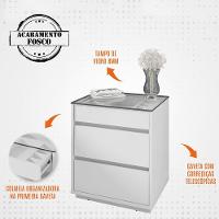 Kit 2 Mesas De Cabeceira 3 Gavetas 010023 Branco Dcasa Branco - 3