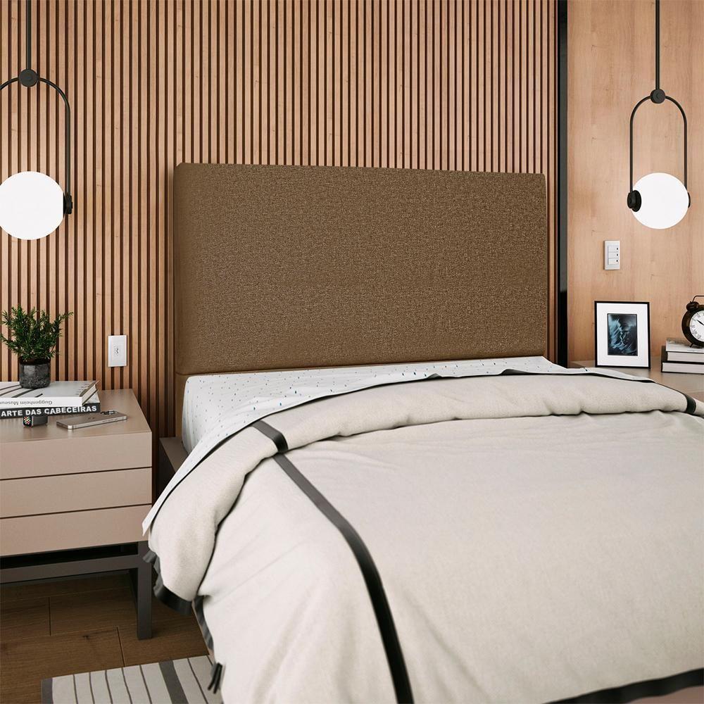 Cabeceira Queen 160 Cm Com Frame Luna Linho Marrom Artte Marrom - 3