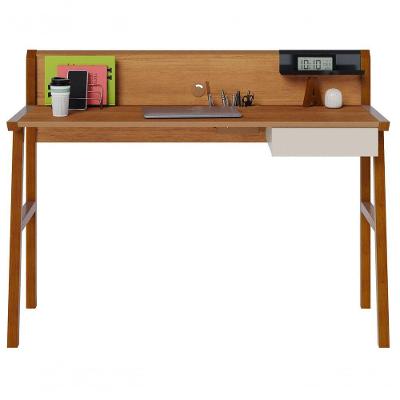 Escrivaninha Mesa Para Computador Job Off White Com Nature - Imcal Móveis