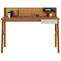 Escrivaninha Mesa Para Computador Job Off White Com Nature - Imcal Móveis - 1