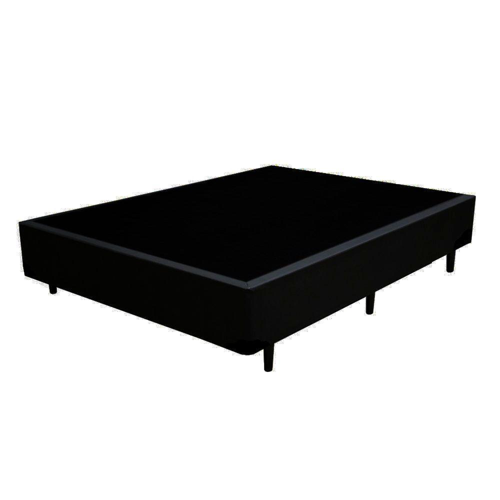 Cama Box Blindado Casal Loja Xerife Sintético Preto 40x138x188 - 2