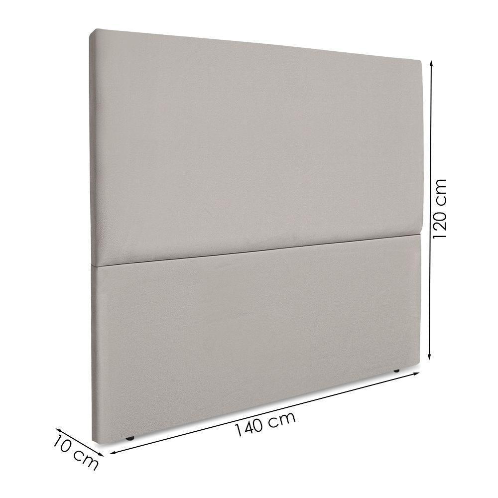 Cabeceira Casal 140 Cm Com Frame Luna Suede Cinza Claro Artte Cinza Claro - 6