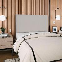 Cabeceira Casal 140 Cm Com Frame Luna Suede Cinza Claro Artte Cinza Claro