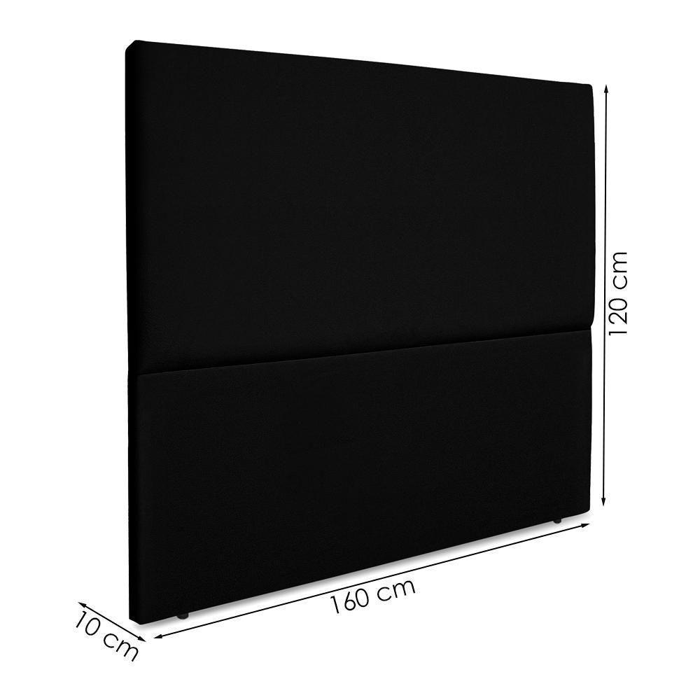 Cabeceira Queen 160 Cm Com Frame Luna Suede Preto Artte Preto - 3