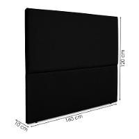 Cabeceira Queen 160 Cm Com Frame Luna Suede Preto Artte Preto - 3