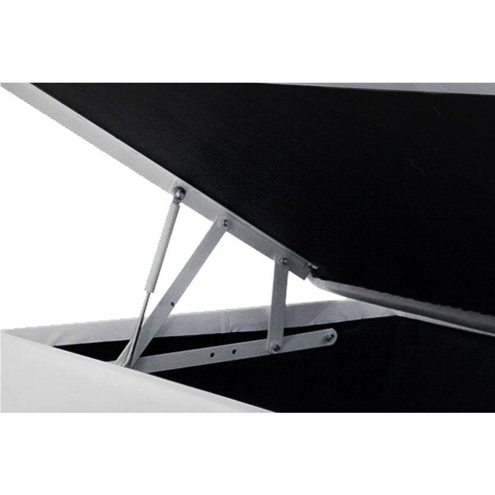 Cama Box Baú Blindado Solteiro Loja Xerife Sintético Branco 41x88x188 - 2