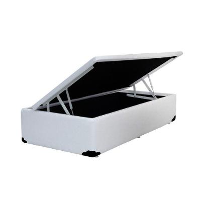 Cama Box Baú Blindado Solteiro Loja Xerife Sintético Branco 41x88x188
