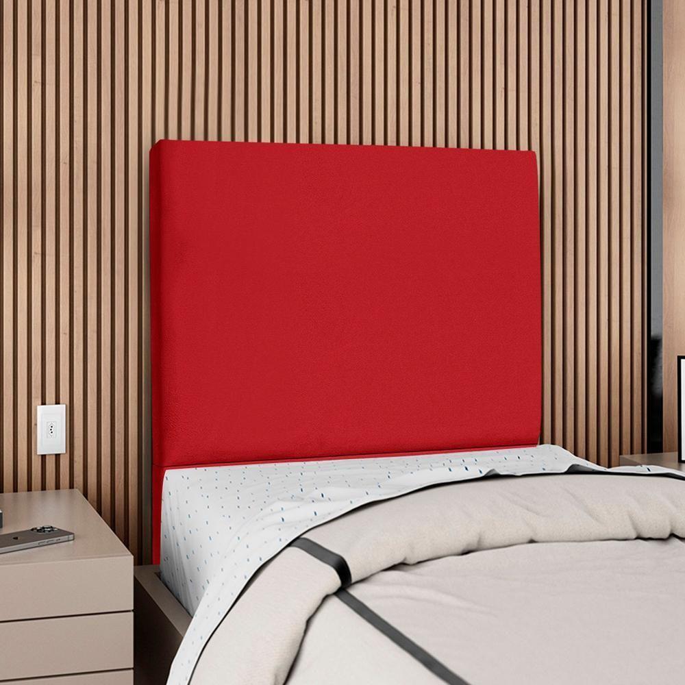 Cabeceira Solteiro 100 Cm Com Frame Luna Suede Vermelho Artte Vermelho - 2