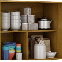 Balcão Athenas 110cm Com 3 Portas 2 Gavetas Mobilihouse Cinamomo/cinza Acetinado