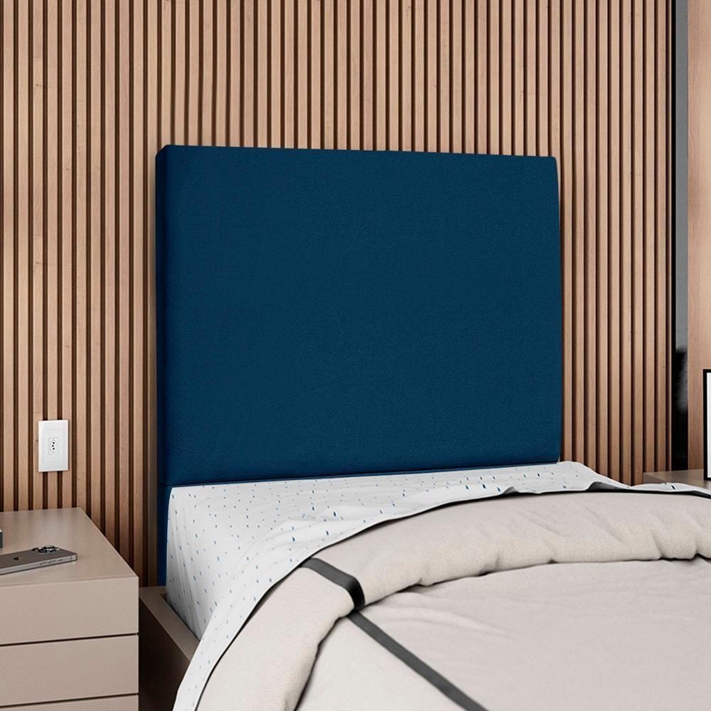 Cabeceira Solteiro 100 Cm Com Frame Luna Suede Azul Marinho Artte Azul Marinho - 2