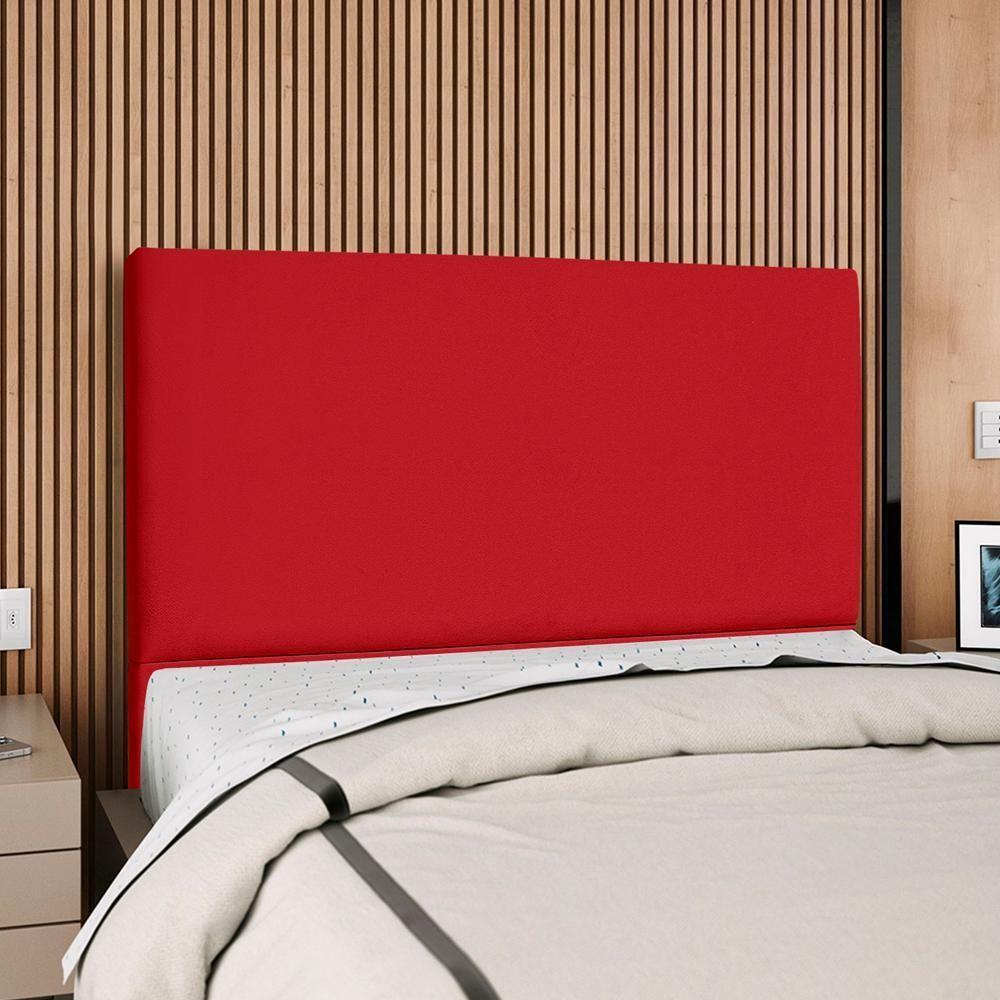 Cabeceira Casal 140 Cm Com Frame Luna Suede Vermelho Artte Vermelho - 2