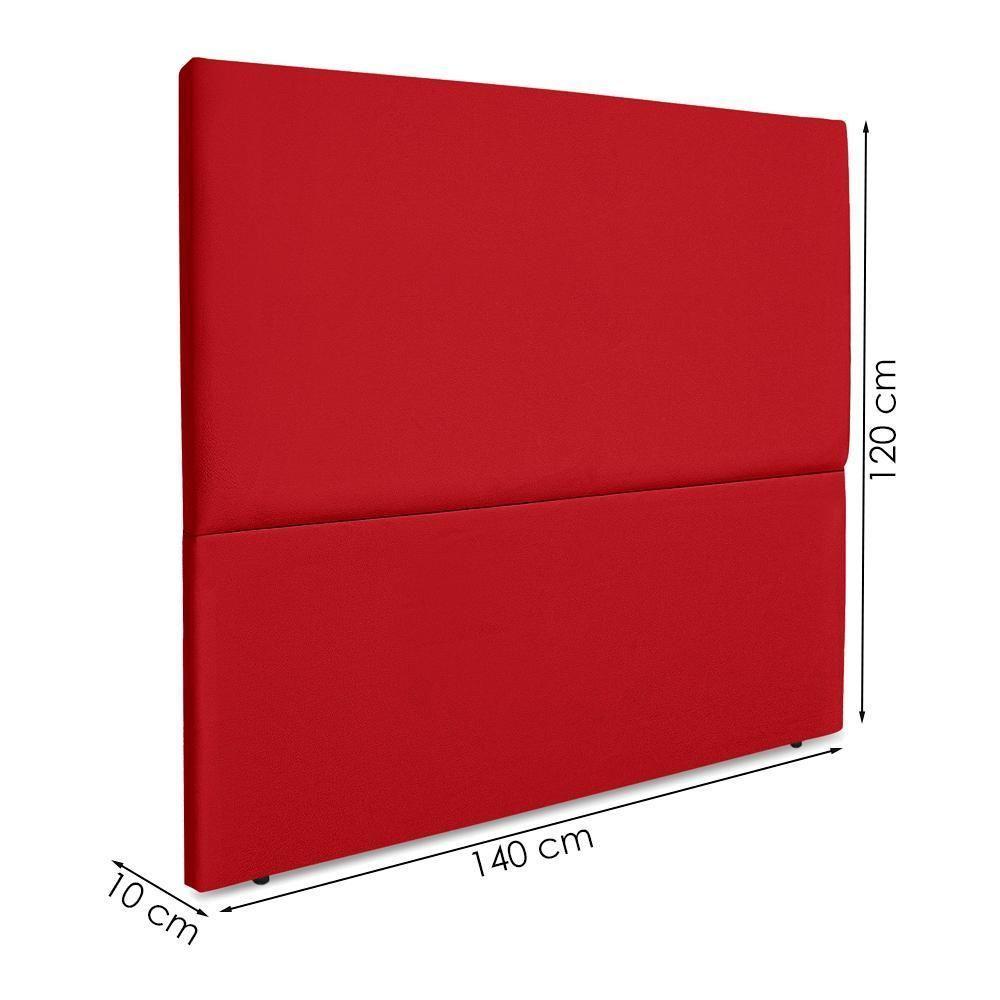 Cabeceira Casal 140 Cm Com Frame Luna Suede Vermelho Artte Vermelho - 3