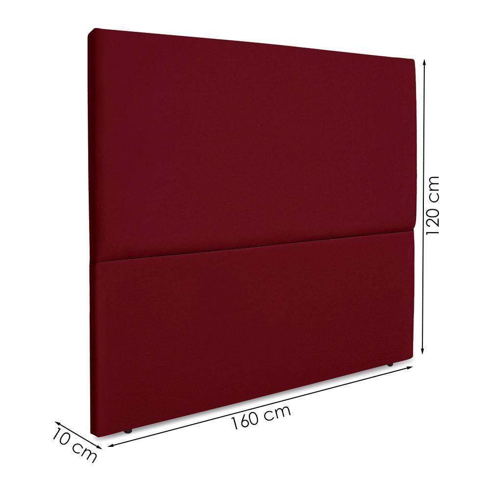 Cabeceira Queen 160 Cm Com Frame Luna Suede Vinho Artte Vinho - 3