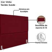 Cabeceira Queen 160 Cm Com Frame Luna Suede Vinho Artte Vinho