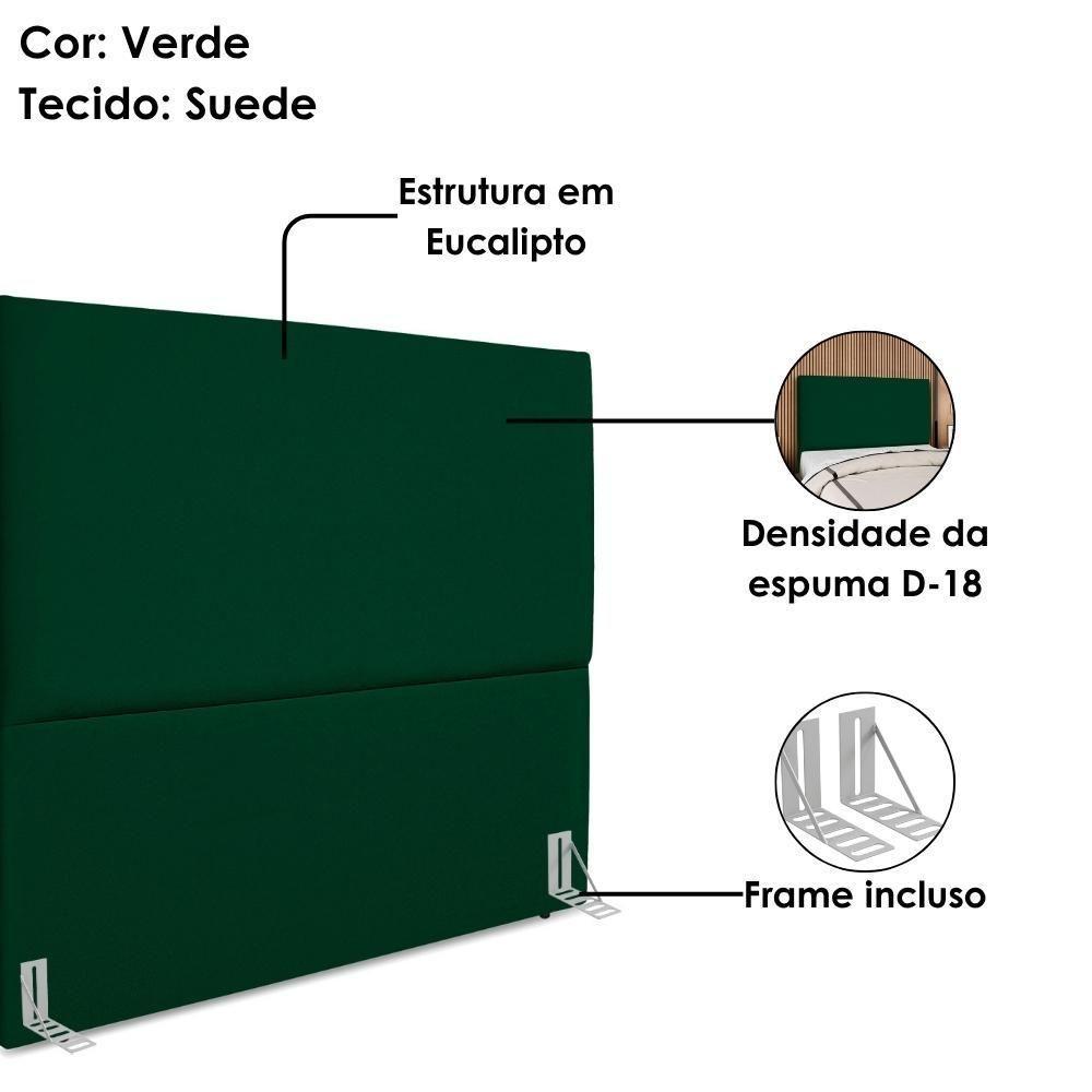 Cabeceira Queen 160 Cm Com Frame Luna Suede Verde Artte Verde - 2