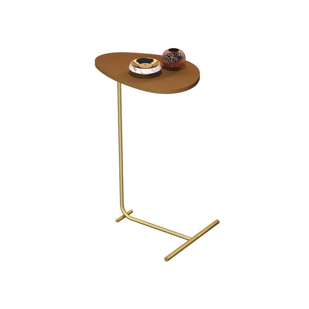 Mesa De Apoio Sofa Organic Nature Pe Dourado - Moveis Jb - 1