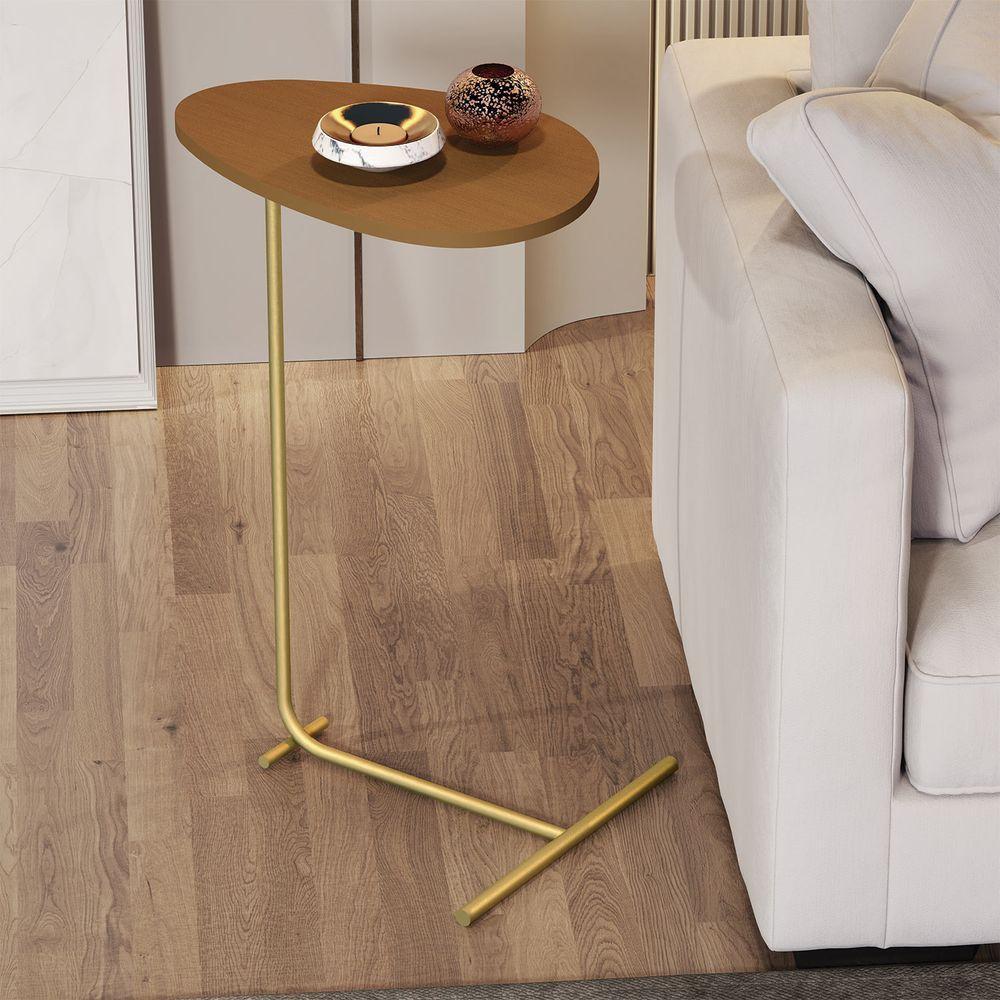 Mesa De Apoio Sofa Organic Nature Pe Dourado - Moveis Jb - 2