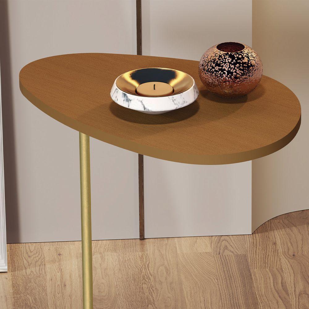 Mesa De Apoio Sofa Organic Nature Pe Dourado - Moveis Jb - 3