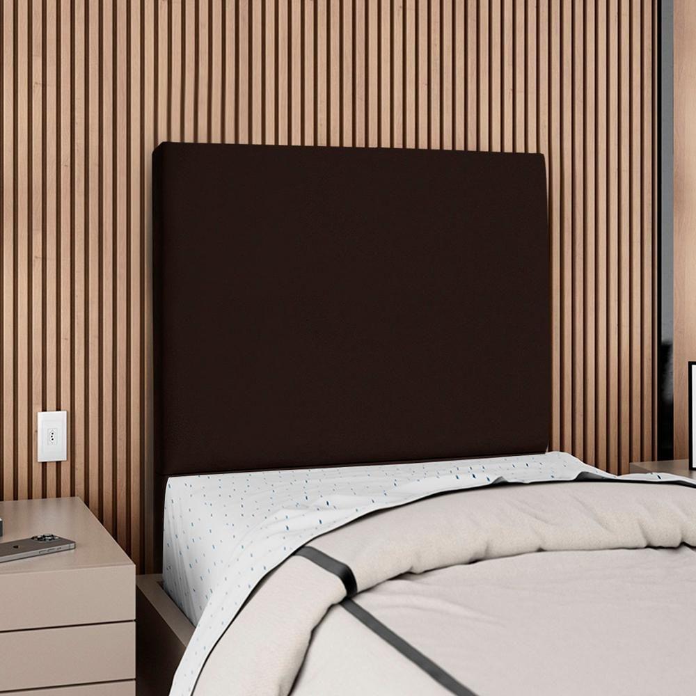 Cabeceira Solteiro 100 Cm Com Frame Luna Suede Marrom Artte Marrom - 2