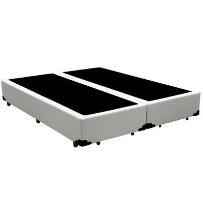 Cama Box Blindado Queen Bipartido Loja Xerife Sintético Branco 40x158x198