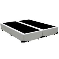 Cama Box Blindado Queen Bipartido Loja Xerife Sintético Branco 40x158x198 - 1