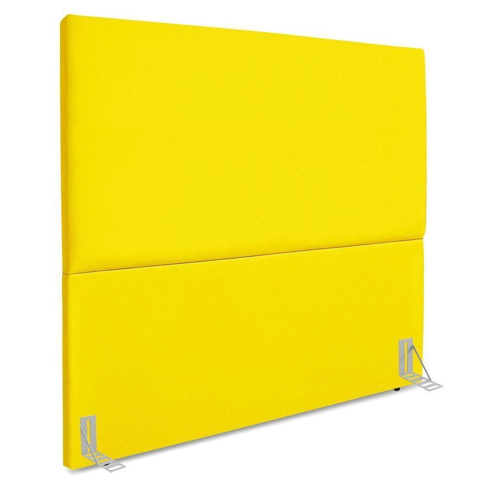 Cabeceira Casal 140 Cm Com Frame Luna Suede Amarelo Artte Amarelo - 1