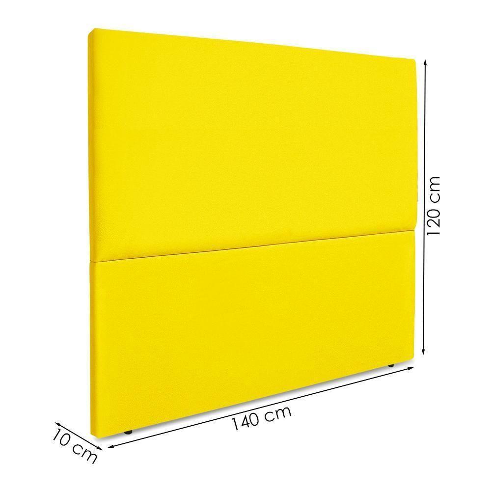 Cabeceira Casal 140 Cm Com Frame Luna Suede Amarelo Artte Amarelo - 3