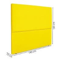 Cabeceira Casal 140 Cm Com Frame Luna Suede Amarelo Artte Amarelo - 3