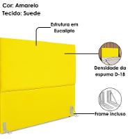 Cabeceira Casal 140 Cm Com Frame Luna Suede Amarelo Artte Amarelo