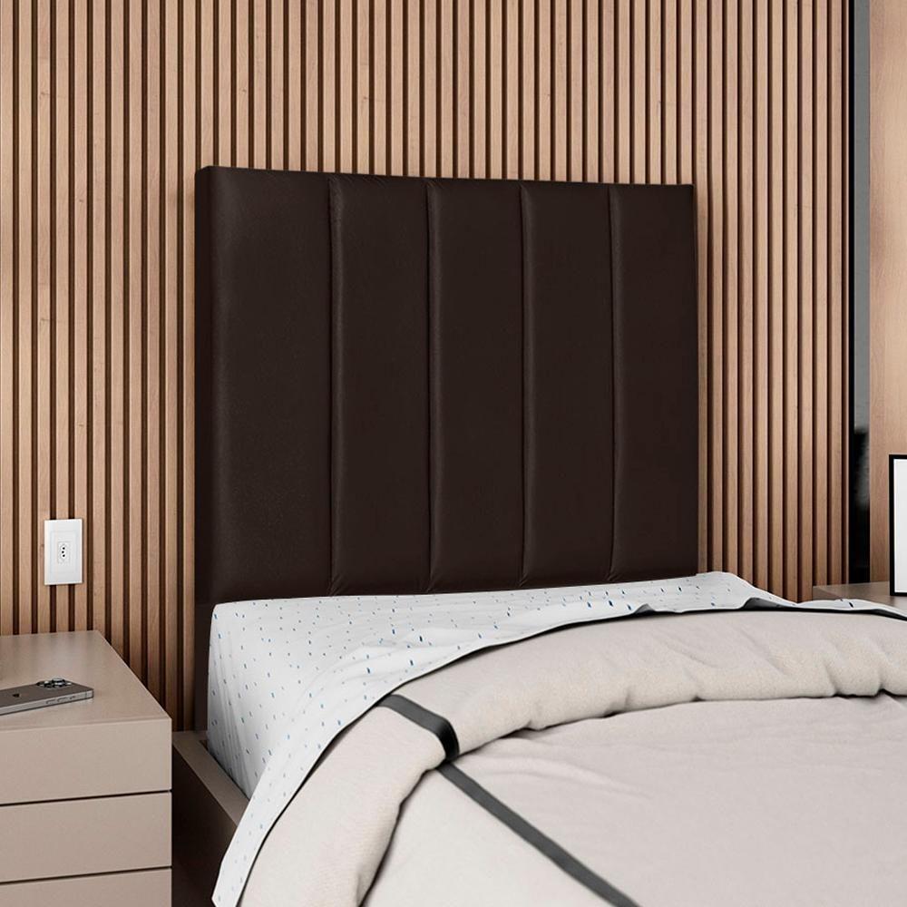 Cabeceira Solteiro 90 Cm Com Frame Dalia Corino Marrom Artte Marrom - 2