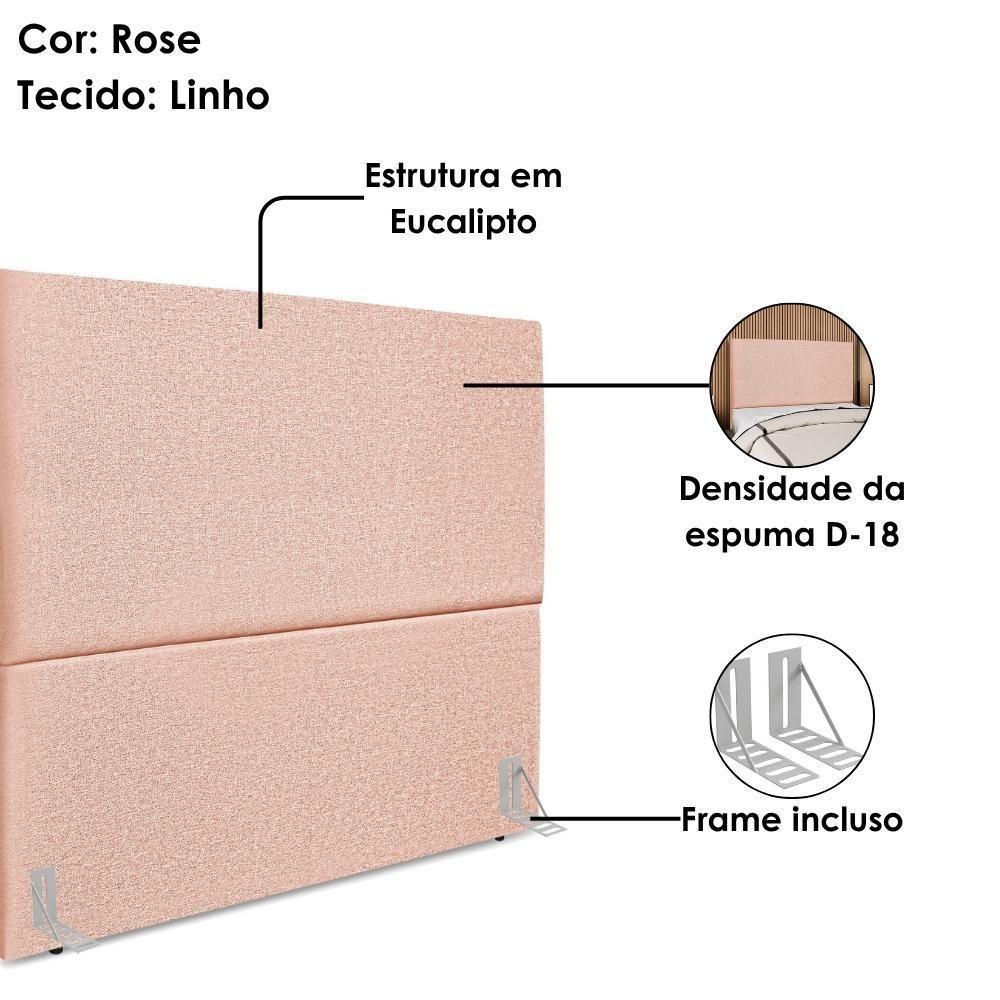Cabeceira Queen 160 Cm Com Frame Luna Linho Rose Artte Rose - 4