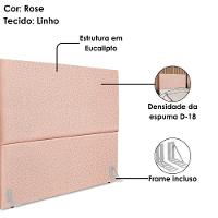 Cabeceira Queen 160 Cm Com Frame Luna Linho Rose Artte Rose
