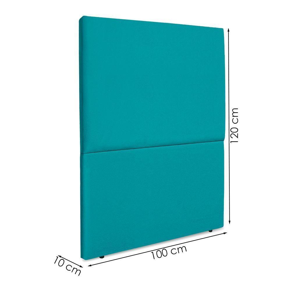 Cabeceira Solteiro 100 Cm Com Frame Luna Suede Azul Turquesa Artte Azul Turqueza - 3